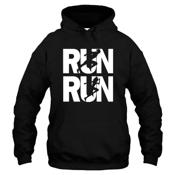 Run Male Female Hoodie - Black 5