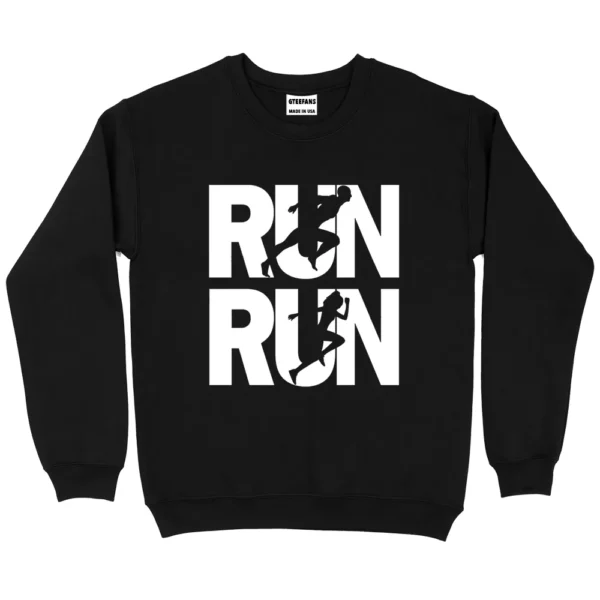 Run Male Female Sweatshirt - Black 5