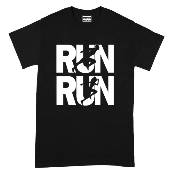 Run Male Female Tshirt - Black 5