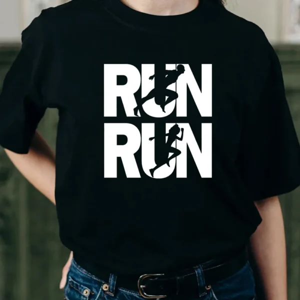 Run Male Female Tshirt - Black 5