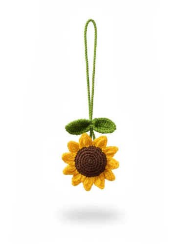Cute Crochet Sunflower Hanging Accessory1