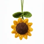 Cute Crochet Sunflower Car Mirror Accessory