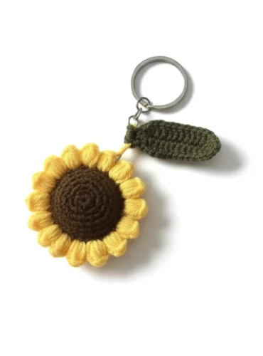 Handcrafted Crochet Sunflower Keychain1