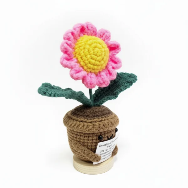 Handmade Crochet Daisy Potted Plant - Eternal Love & Support