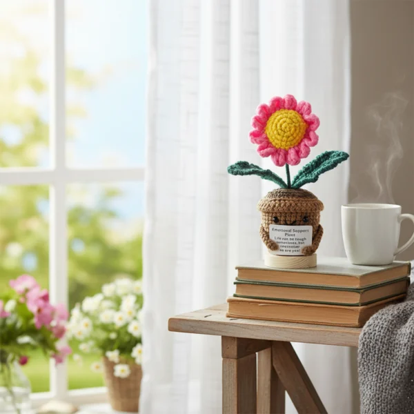 Handmade Crochet Daisy Potted Plant - Eternal Love & Support