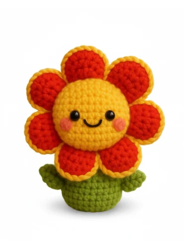 Handmade Crochet Flower Plush1