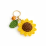 Handmade Crochet Mini Sunflower Keychain - Pocket Sunshine