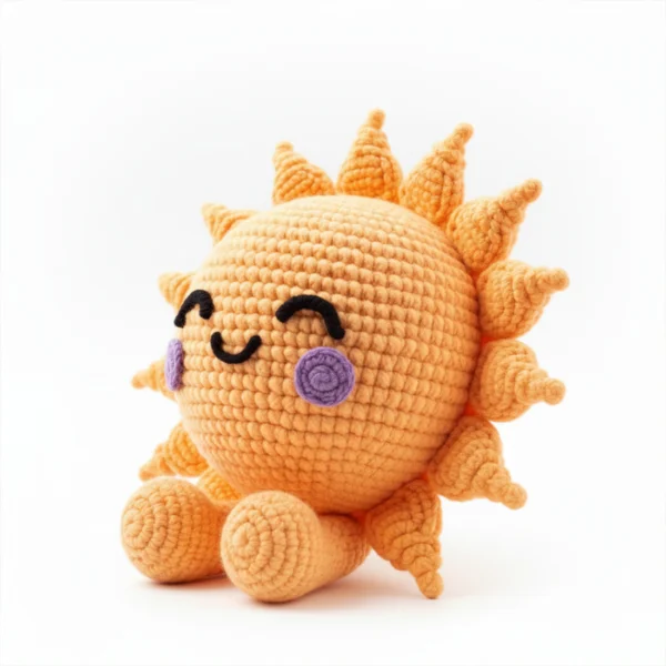 Handmade Crochet Sun Plush - Cute Amigurumi Sun Toy