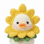 Handmade Crochet Sunflower Duck Plushie