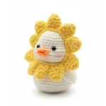 Handmade Crochet Sunflower Duck Plushie