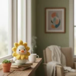 Handmade Crochet Sunflower Duck Plushie