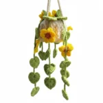 Handmade Sunflower Crochet Hanging Planter - Safety Meets Style