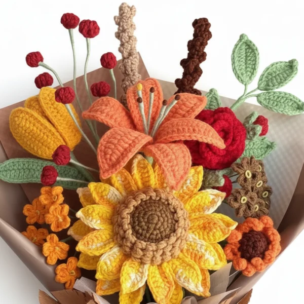 Premium Crochet Sunflower Bouquet Handmade