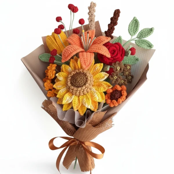 Premium Crochet Sunflower Bouquet Handmade