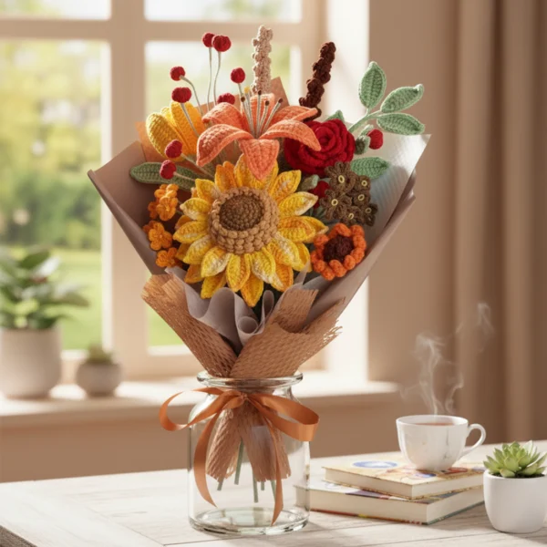 Premium Crochet Sunflower Bouquet Handmade