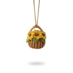 Sunflower Basket Hanging Accessories - Exquisite Handmade Crochet Flowers Decorations