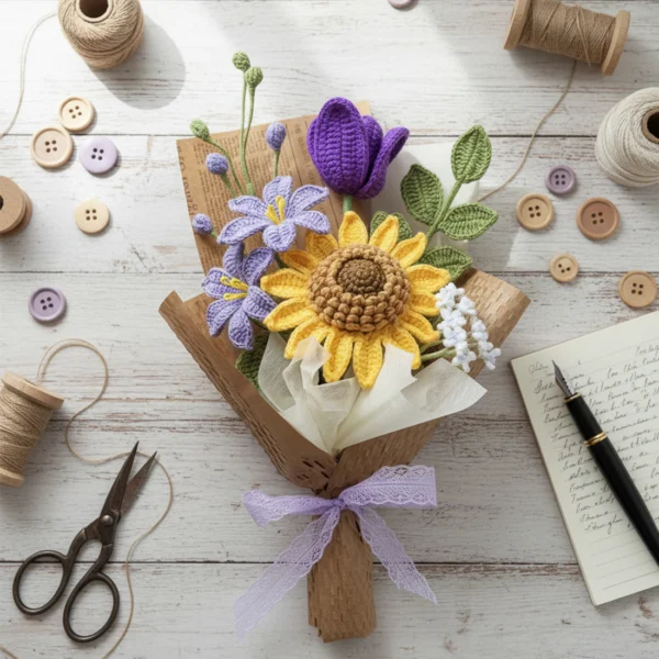 The Everlasting Garden - Handcrafted Crochet Bouquet